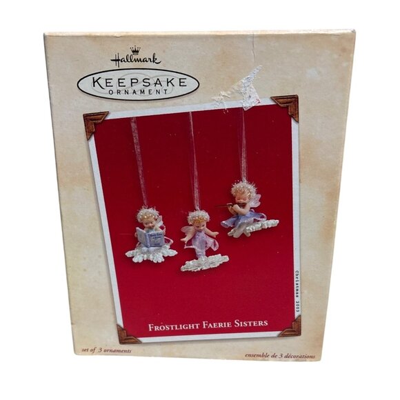 Hallmark Keepsake Ornament Frostlight Faerie Sisters Set Of 3 Christmas 2003 Box - Picture 1 of 7